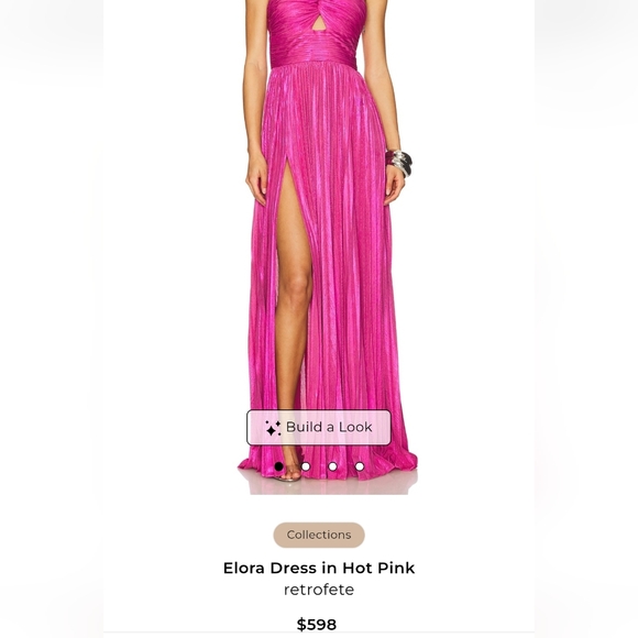 NWOT Retrofete Elora Dress XS Strapless Hot Pink Gown Maxi Dress Wedding Guest - Picture 7 of 13